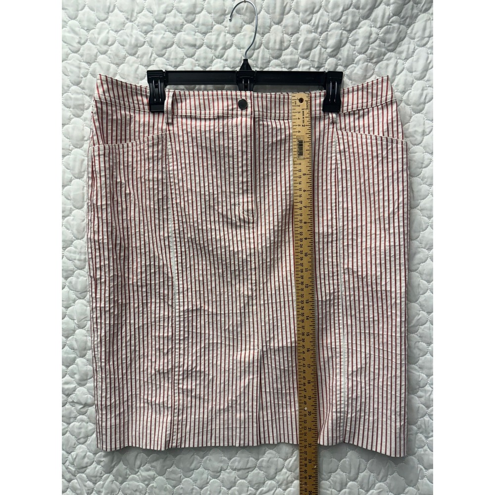 Doncaster‎ Size 16 Metallic Red and White Striped Skirt - Picture 2 of 8